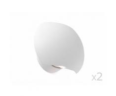Lot de 2 appliques murales LED orientable double faisceau longueur 14cm Swing Blanc