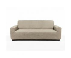 Housse de canapé bi-extensible unie effet gauffré 3 places MARINE Beige