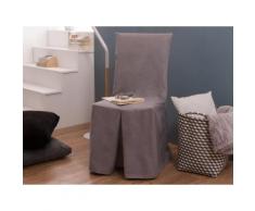 Housse de chaise bachette 100% coton INES Gris clair