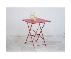 Table carrée pliante en acier 60x60cm POP Rouge