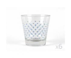 Verres à eau motifs triangle bleu givré- Lot de 6 pièces NORDIC Bleu givré