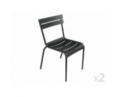 Chaises de jardin empilables Aluminium (par 2) LUXEMBOURG Réglisse