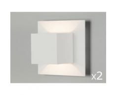 Lot de 2 appliques carrées en métal hauteur 15cm Kube Blanc