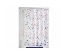 Rideau de douche 100% polyester motif floral 183x183cm corail/bleu TWIGGY