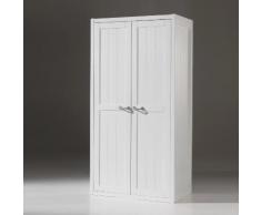Armoire de chambre en bois laqué blanc Hauteur 200 cm LEWIS 2 portes