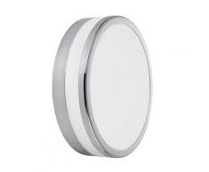 Plafonnier rond pour salle de bain en métal et verre satiné diamètre 30cm Palermo