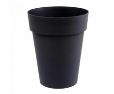 Pot de fleur haut rond en polyéthylène TOSCANE Anthracite 44cm
