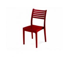 Chaise en polypropylène design lattes (lot de 4) OLIMPIA Rouge