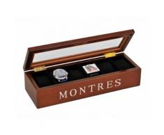 Boite de rangement en bois pour montre 34x12cm STORY Teinté/Chrome