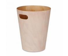 Poubelle de salle de bain 9L en bois avec poignée D.22.9cm WOODROW Naturel