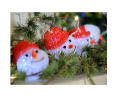 Guirlande lumineuse bonhomme de neige blanc et rouge 10 LED 270cm