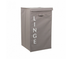 Panier à linge écriture taupe