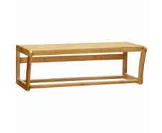 Porte sèche serviette étagère salle de bain universelle bambou 60 cm