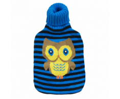Idée Maline-Housse pour bouillotte 2L Hibou bleu