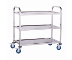 Chariot de service cuisine professionnel inox 3 étages max 480 kg