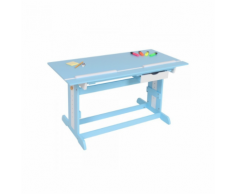Bureau enfant meuble chambre bleu plateau inclinable