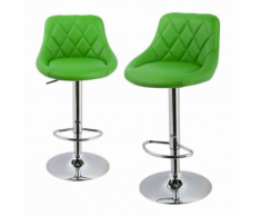 Lot de 2 Tabourets de bar design simili cuir