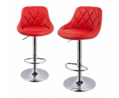 Lot de 2 Tabourets de bar design simili cuir