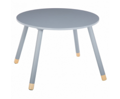 Atmosphera-Table douceur gris pour enfant en bois Ø60cm
