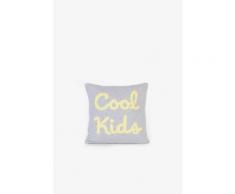 Coussin GREY COOL KIDS Woouf gris / argent 100% coton en TU