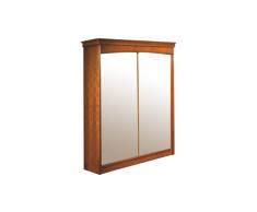 Armoire merisier 2 portes coulissantes à glaces H197