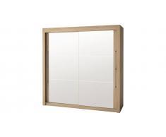 Armoire chêne clair 2 portes miroirs coulissantes L150 EOLE