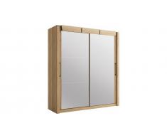 Armoire noyer 2 portes miroirs coulissantes L180 GALLA