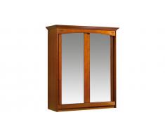 Armoire merisier 2 portes coulissantes à glaces L180