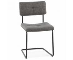 Chaise design capitonnée 'ANDY' en tissu gris foncé