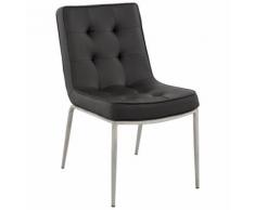 Chaise capitonnée 'KOOL' noire en matière synthétique