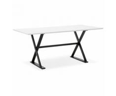 Table à diner / bureau design 'HAVANA' en bois blanc - 180x90 cm