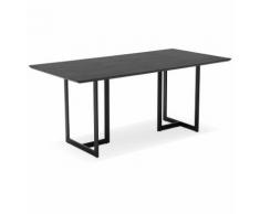 Table à diner / bureau design 'TITUS' en bois noir - 180x90 cm