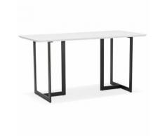 Table à diner / bureau design 'TITUS' en bois blanc - 150x70 cm