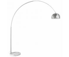 Lampadaire design en arc 'XXL' acier brossé retro 70s