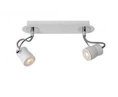 Lucide 16955/10/30 Samba Éclairage de Plafond Spot LED 2 x GU10 Blanc 28 x 7 x 17 cm