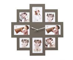 Deknudt Frames S65SM9 Cadre Multi Photos avec Horloge Taupe 49 x 49 x 4 cm