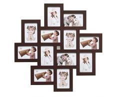 Deknudt Frames S65SV3 Cadre Multi Photos 12 Ouvertures Brun 10 X 15 cm