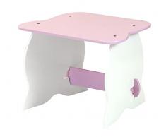 Room Studio 530100 Bi-Colore Table en Bois Blanc avec Dessus Rose 43 x 41 x 35,5 cm