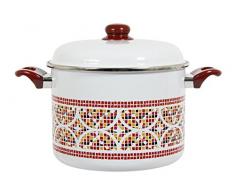 Menastyl Cuisson 8011511 Orient Marmite Acier Emaille Bordeaux Diamètre 24 cm 7,5 L Tous Feux dont Inductions