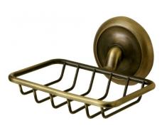 Bisk 00406 Deco Porte-savon de douche finition laiton antique, 13 x 12 x 8 cm