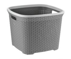 Kela 23378 Rio Panier à linge Plastique Gris/Blanc 43,5 x 43,5 x 43,5 cm 40 L