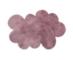 Tapis enfant pilepoil - Nuage mauve grisée 90 x 130 cm cm - fausse fourrure - Fabrication Française