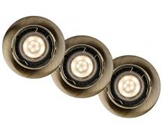 Lucide 11001/15/03 Spot Encastré Ronde LED Aluminium 5 W GU10 Bronze 8,1 x 8,1 x 6 cm 3 Pièces