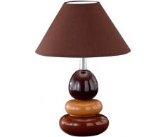Honsel 57421 Lampe de bureau Pied céramique beige/marron / Abat-jour marron