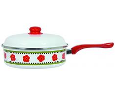 Menastyl Cuisson 8010725 Coquelicot Sauteuse Acier Emaillé Rouge 43,2 x 24,7 x 15 cm Tous Feux dont Inductions