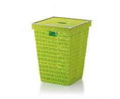 Kela 22607 Noblesse Panier à Linge Plastique Tressé/Inox Vert