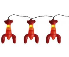 Star 476-15 Lobster Guirlande Lumineuse de Fête 8 LED Plastique Blanc Chaud Orange Ãcrevisses Noir