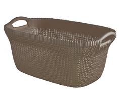 Curver 03677-X59-00 Knit Panier à linge Plastique Marron 59,5 x 38,5 x 27 cm 40 L
