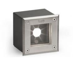 Projecteur LED encastrable-Barcelona 18 (71497-) fournie Ampoule LED 3 W en acier inoxydable et aluminium injecté diffuseur verre transparent et polycarbonate boîtier