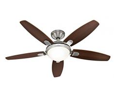 Hunter Fan 50612 Contempo Ventilateur de plafond avec Eclairage Acier 52 W Nickel Brossé 132 cm